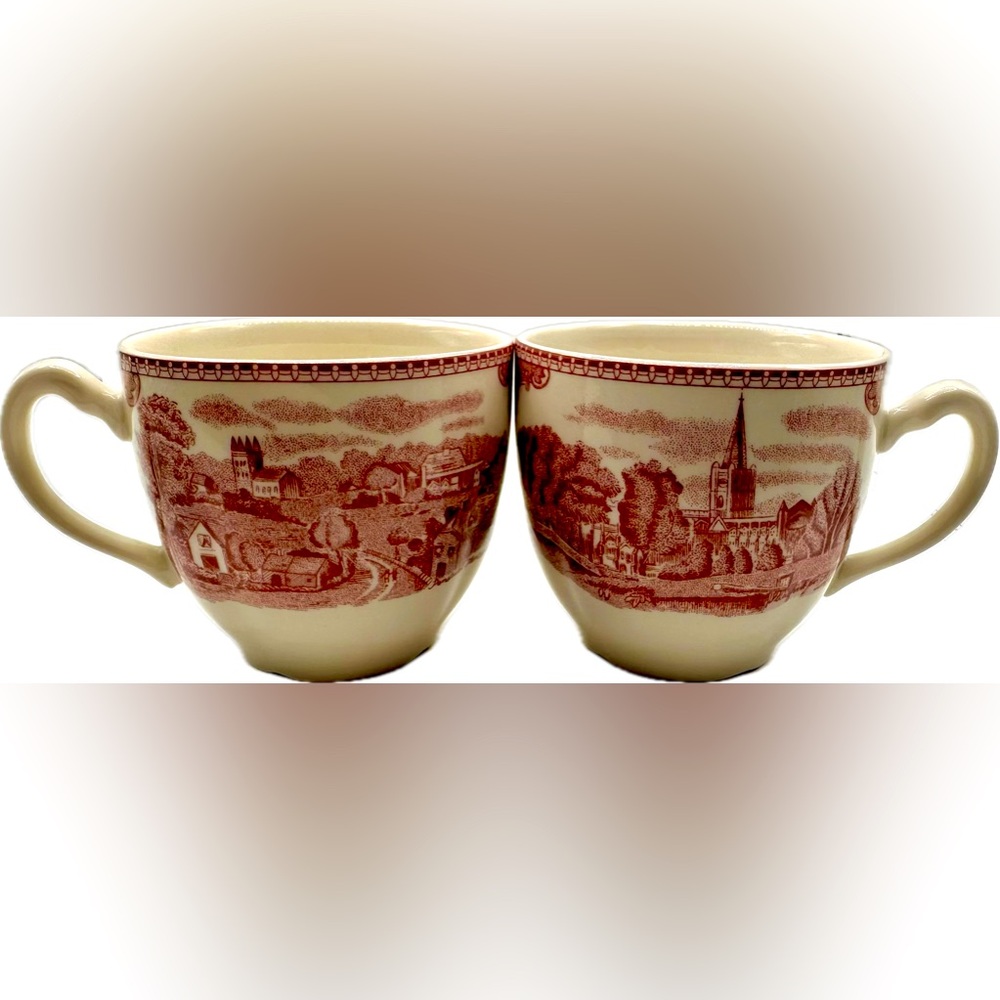 Johnson Bros 1883, England 2 Ironstone Cups, Vintage 19th century, Perfect Cond